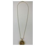 14KT Gold Chinese Panda Coin Pendant Necklace.