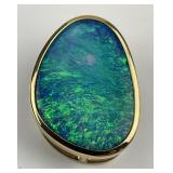14KT Gold Boulder Opal Pendant.
