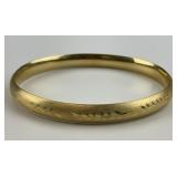 14KT Gold Vintage Floral Bangle.