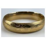 14KT Gold Vintage Floral Bangle.