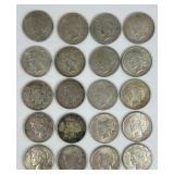 20 90% Silver Peace Dollars.