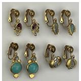 4 Pairs 18KT Gold Rona Fisher Earrings.