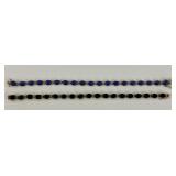 14KT Gold Onyx, Lapis Tennis Bracelets.