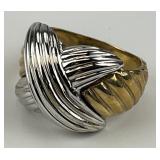 White & Yellow Gold Knot Ring.