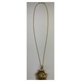 22KT & Fine Gold Chinese Panda Coin Necklace.