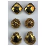 3 Pairs of Vintage 14KT Gold Earrings.