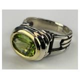 18KT Gold Over Sterling Finestra Gem Ring.