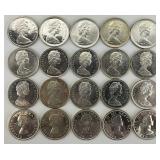 20 Canadian Queen Elizabeth Silver Dollars.