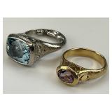 950 Palladium & 18KT Gold Rona Fisher Rings.