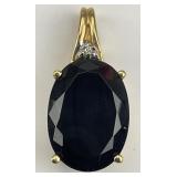 Gold Black Onyx & Diamond Pendant.