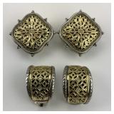 2 Pairs of 925 Silver Konstantino Earrings.