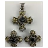 18KT Gold & 925 Silver Konstantino Jewelry Set.