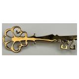 14KT Gold Fill Skeleton Key Pin.