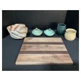 Stoneware Pottery, Local Handmade Cutting Board.