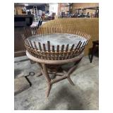 Woven Rattan & Bamboo Side Table.