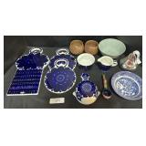 Arabia Finland Trivets, Cutting Board, Flo Blue