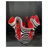 Hand Made Makora Striped Abstract Vase.