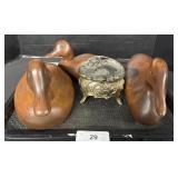 Wooden Ducks Decoys, Trinket Box.
