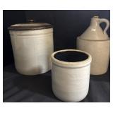 Stoneware Jug, Jar, & Planter.