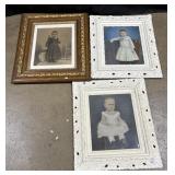 Framed Child Portrait Photographs.