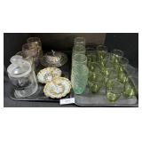 Stangle Pottery Tray, Lancaster Pa Jar, Glassware.