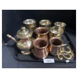 Various Brass Bowls & Water Pot, Copper Pots.