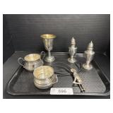 Sterling Silver S&P Shaker, Open Sugar Bowls.