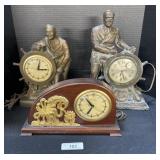 3 Electric United Mantel Clocks.