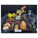 Camel, Elephant Figurines, Jaw Bone, Brass Figures
