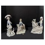 3 Lladro Porcelain Figures.
