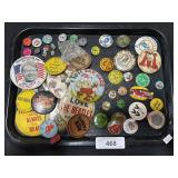 Various Button Pins, Rolling Stones, Political.