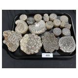 17 Hand Carved Wooden Printing Blocks.