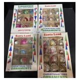 Vintage Santaï¿½s Land Glass Christmas Ornaments.