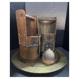 Japanese Wooden Sake Buckets.