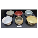 6 various Stoneware Bowls.