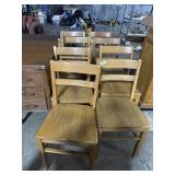 (9) Vtg Ladder Back Chairs.