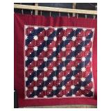 HandMade Twinkling Star Log Cabin Quilt.