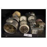 12 Small Table/ Alarm Clocks.