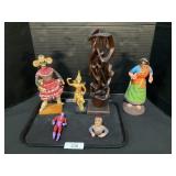 Handmade Thai & Tanjore Dancers, Abstract Carving.