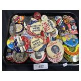 Vintage Button Pins, Cartoon & Political.