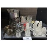 Pyrex Pitcher & Bowls, S&P Shakers, Sugar Bowl.