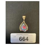 14K Gold, Diamond & Opal Pendent.