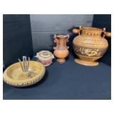 Woven Wicker Vases & Baskets, Wooden Crab Bowl.