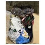 Box Of Clothes, Woven Bags, Nut Garland.
