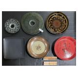 Hand Thrown Pottey Platters, Tulip Frog, Mallets.