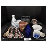 Chinese Porcelain Soup Spoons, Floral Planters.