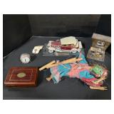 Ganesha Marionette, Folk Piano, Westclox Clock.