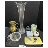 Stuben Crystal Bowl, Rosenthal Swung Glass Vase.