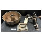 Cast Iron Fluter, Cake Pan & Fruit Peeler.