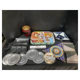 Pewter Coil plates, Stoneware, Hammersley.